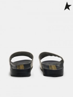 Golden Goose crème Poolstars baskets avec écrit à la main et logo blanc crème noir