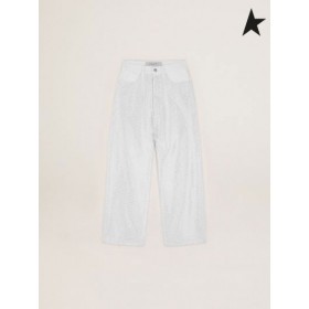 Golden Goose Breezy denim jeans avec strass blanc argent