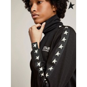 Golden Goose Noir Denise Star de la collection de sweat-shirt zippé avec du blanc d'étoiles noir