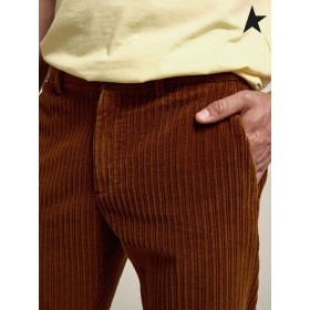 Golden Goose en terre Cuite de couleur Voyage collection Conrad chinos en velours côtelé en terre Cuite