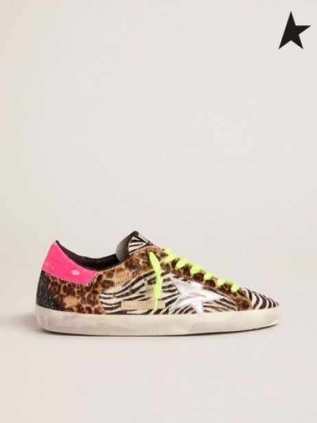 Golden Goose Limited Edition-LAB-glitter animal-print Super-Star-sneakers Hautfarbe