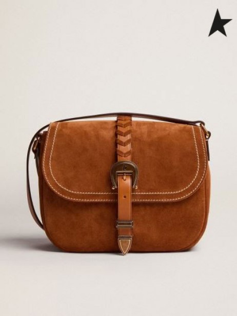Golden Goose Medium Rodeo Tasche rum-farbigen Wildleder Rum