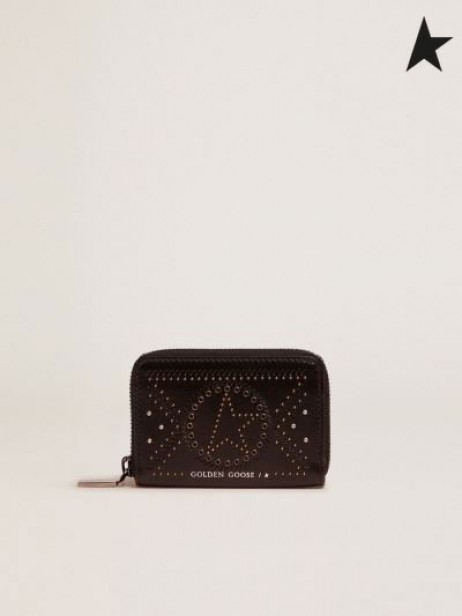 Golden Goose Star Compact wallet in Leder mit Nieten Skin Color / Skin Color