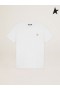 Golden Goose White Star collection T-shirt mit Stern in gold glitter auf der Vorderseite weiß
