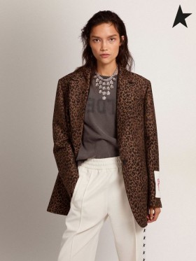 Golden Goose Golden collection single-breasted Tom Boy blazer aus Wolle mit jacquard-Tier-Muster-Tier-Töne