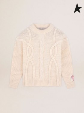 Golden Goose crew-neck Pullover in wollweiß Beige weiß