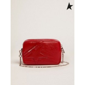 Golden Goose Mini Star Bag in red patent Leder mit Ton-in-Ton-red stars