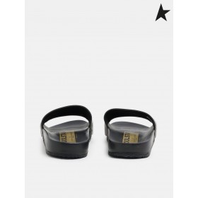 Golden Goose black Poolstars sneakers, mit zwei-Farbe Riemen und logo-schwarz weiß schwarz