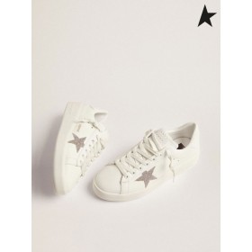 Golden Goose sneakers Purestar in weißem Leder mit Silber-farbigen crystal star white