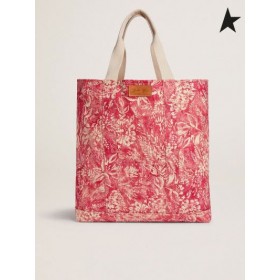 Golden Goose Golden Resort Capsule collection Ocean canvas bag in vintage rot mit kontrastierenden weißen toile de jouy print-red