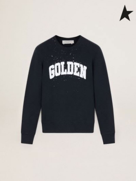 Golden Goose Σκούρο μπλε Ταξίδι συλλογή Archibald φούτερ έρχεται σε αντίθεση με το άσπρο λογότυπο σκούρο μπλε