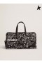Golden Goose Ταξίδι duffle τσάντα σε μαύρο νάυλον έρχεται σε αντίθεση με το λευκό διακοσμήσεις