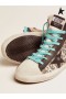 Golden Goose Leopard-τυπωμένων υλών Francy πάνινα παπούτσια με μπλε κορδόνια leopard μαύρο