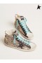 Golden Goose Leopard-τυπωμένων υλών Francy πάνινα παπούτσια με μπλε κορδόνια leopard μαύρο