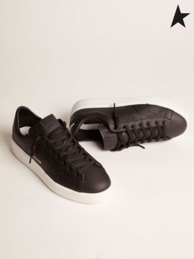 Golden Goose Μαύρο δέρμα Purestar παπούτσια μαύρο