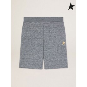 Golden Goose Μελανζέ γκρι Diego Star collection Βερμούδες σορτς με το χρυσό αστέρι στο μέτωπο γκρι