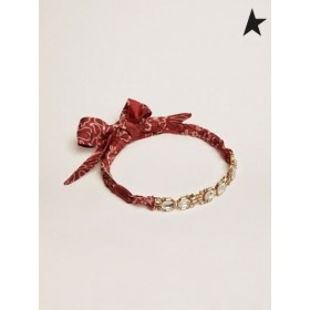 Golden Goose Déco Jewelmates συλλογή σφικτό κολιέ σε χρυσό χρώμα με κρύσταλλα και τυπωμένο κασκόλ χρυσό χρώμα