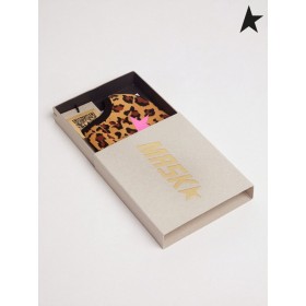 Golden Goose Leopard print Χρυσή μάσκα προσώπου με φούξια αστέρων brown leopard