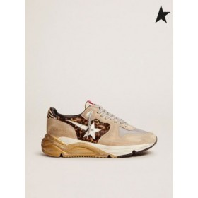 Golden Goose Αποκλειστική LTD αθλητικά παπούτσια σε λεοπάρ πόνυ, δέρμα και σουέντ με το πλέγμα εισαγάγετε leopard λευκό