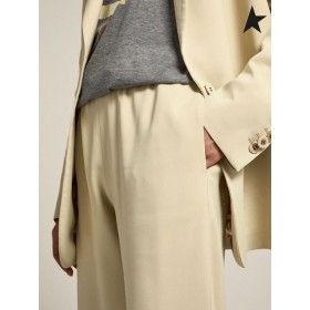 Golden Goose Κρέμα-χρωματισμένο Ταξίδι συλλογή Βρετάνη παντελόνι κρέμα