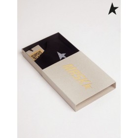 Golden Goose Μαύρη Χρυσή μάσκα προσώπου με ασημένιο αστέρι καφέ μαύρο