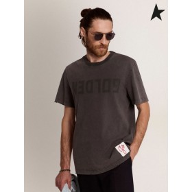 Golden Goose Χρυσή συλλογή T-shirt σε γκρι ανθρακί με επείγουσα θεραπεία σκούρο γκρι