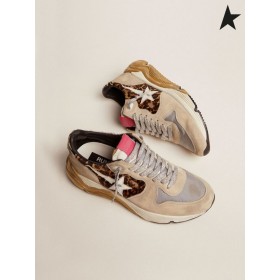 Golden Goose Αποκλειστική LTD αθλητικά παπούτσια σε λεοπάρ πόνυ, δέρμα και σουέντ με το πλέγμα εισαγάγετε leopard λευκό